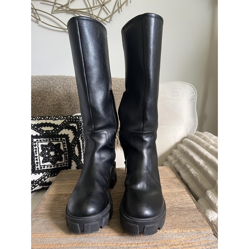 Sincerely Jules Boots Womens Size 9 Black Fantastic Knee High Lug Sole Riding - Picture 4 of 10
